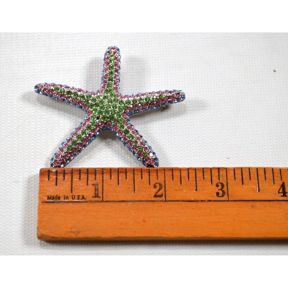 Vintage Silver Tone Starfish Brooch / Pin  2.5